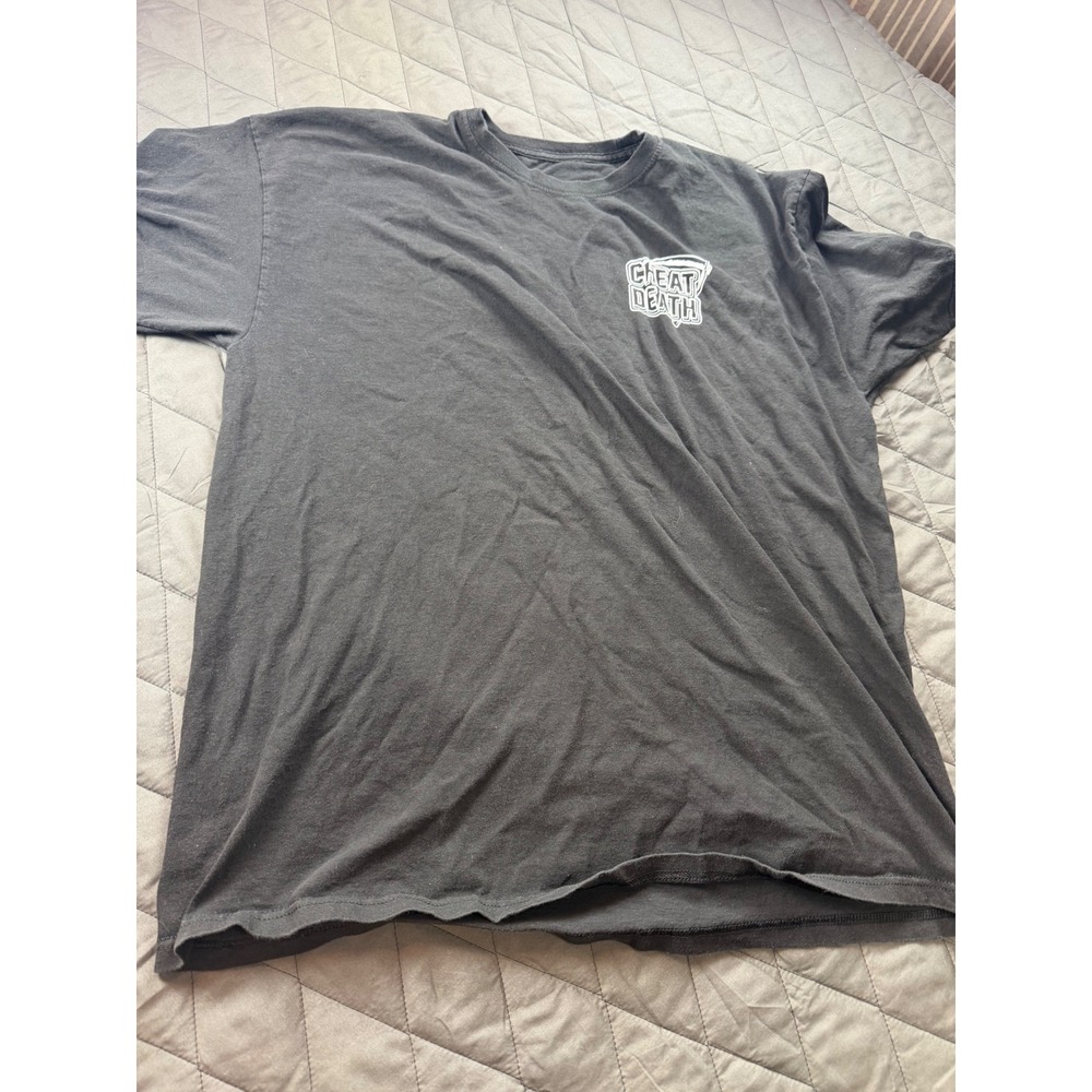 Shredhills Supply Co Cheat Death Graphic T-Shirt Mens 2XL Black Moto Streetwear